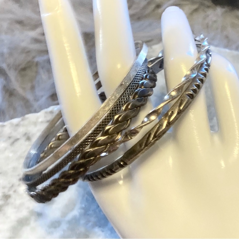 VINTAGE 5 Silver Bangle Bracelets